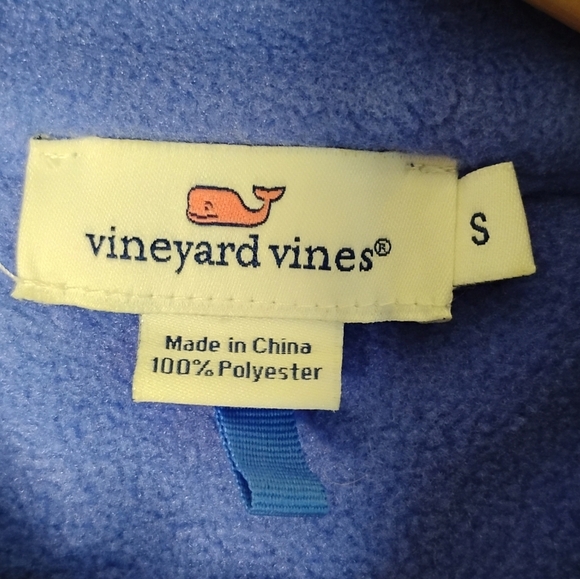 Vineyard Vines Womens Fleece Vest Size S Preppy Fall Whale Logo Coastal Travel - Picture 6 of 7